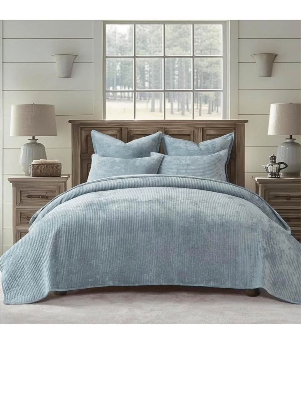 EverGrace Velvet Quilt Set full/queen Size, Luxurious Soft Quilted Bedding Set